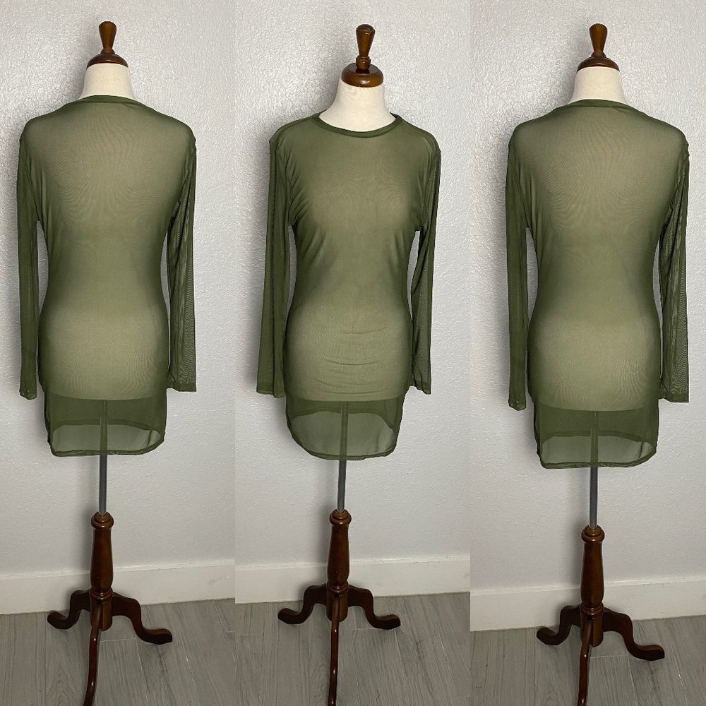 Army Babe Green See Through Dress